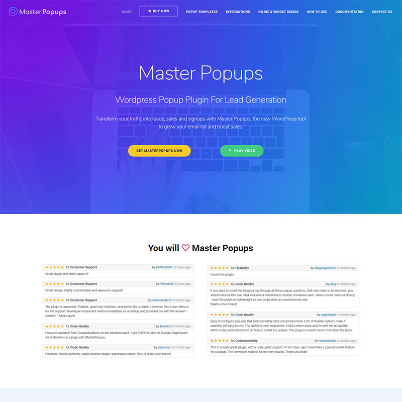 پلاگین وردپرس Master Popups