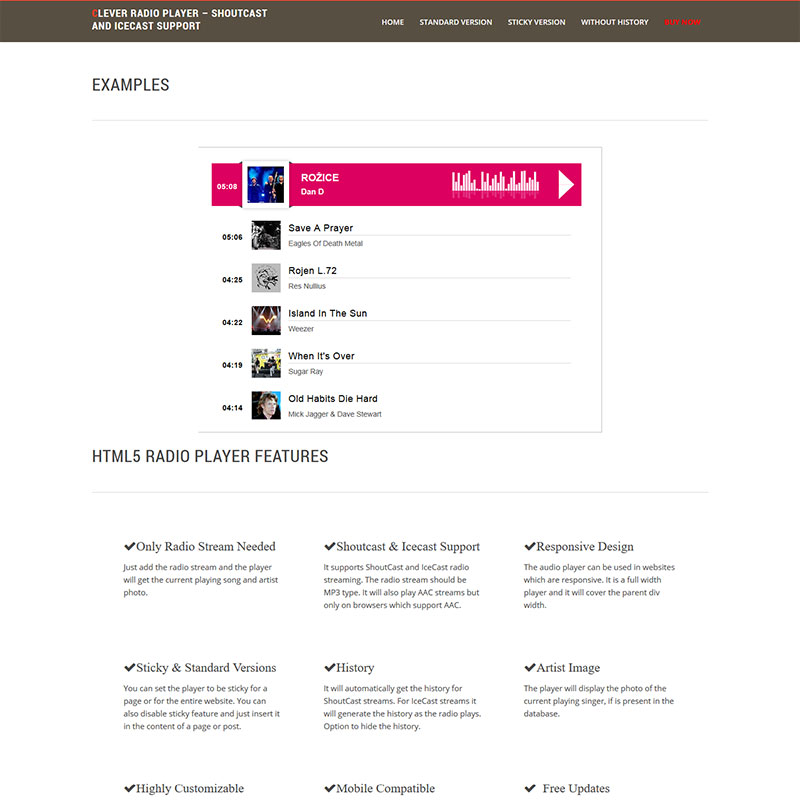 پلاگین وردپرس Clever HTML5 Radio Player