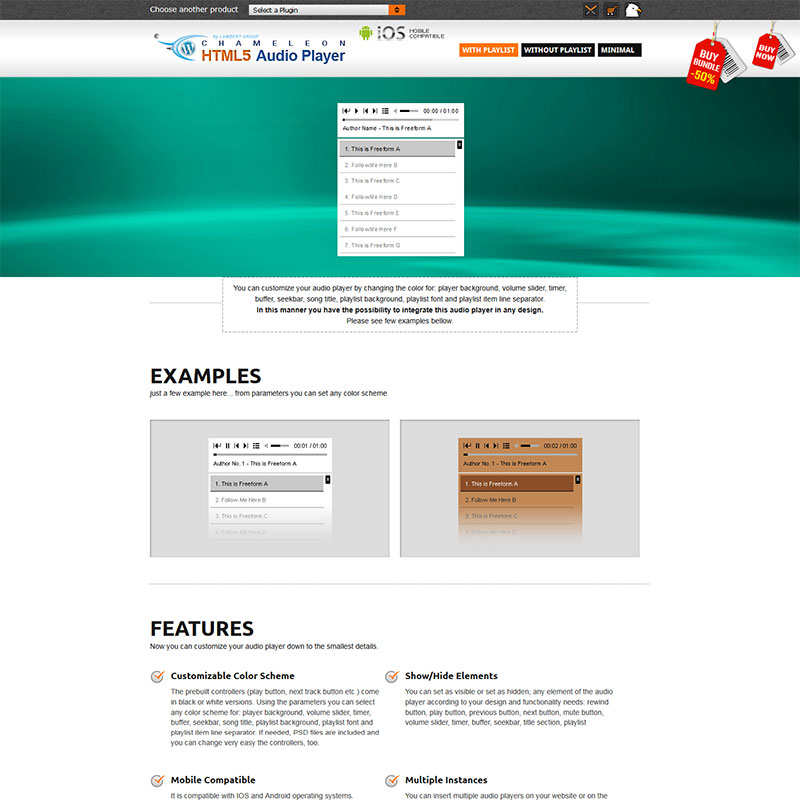 پلاگین وردپرس HTML5 Audio Player