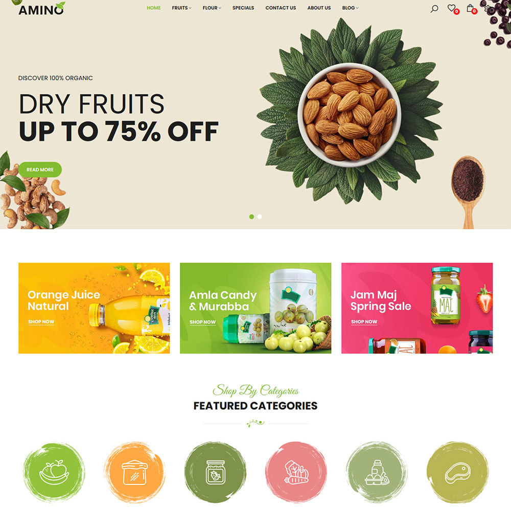 قالب فروشگاهی اپن کارت Amino
