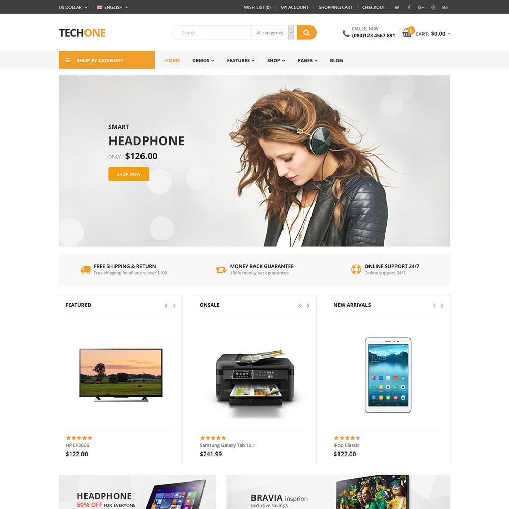 قالب فروشگاهی اپن کارت TechOne