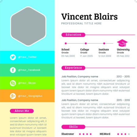 قالب رزومه Vincent Blairs CV