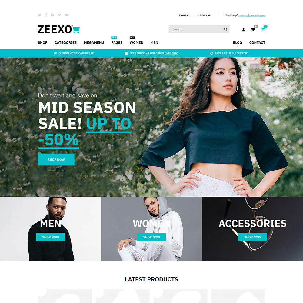 قالب فروشگاهی اپن کارت Zeexo